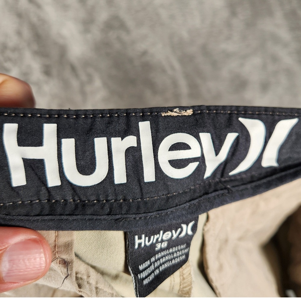 Hurley Chino Shorts Mens 36 Tan Excellent Stretch Flat Front Casual - Picture 6 of 12